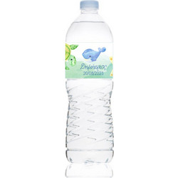 Ετικέτα Νερού Βάπτισης για μπουκάλι 0,5L Αυτοκόλλητη 20 x 4 εκατοστά με Φάλαινα, Θάλασσα