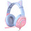 Onikuma K9 Cat Ears Gaming Headset Over Ear Blue Pink
