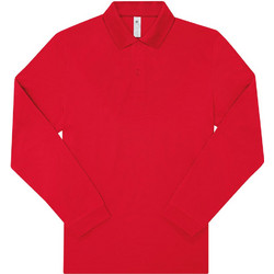 B&C Collection Ανδρική Μπλούζα Polo Μακρυμάνικη Κόκκινη PU427