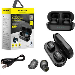 Awei T13 Ακουστικά Bluetooth Earbud Ανθεκτικά στο Νερό Black