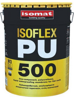 Isomat Isoflex PU 500 Ελαστομερές Επαλειφόμενο Πολυουρεθανικό Στεγανωτικό Ταράτσας Λευκό 25kg