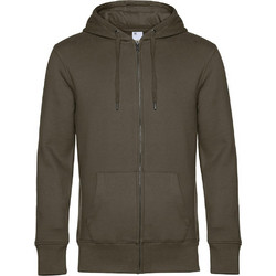 B & C King Ανδρική Ζακέτα Φούτερ με Κουκούλα Khaki WU03K