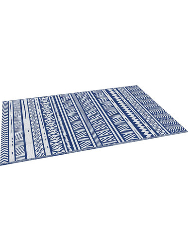 Χαλί Outsunny Outdoor 182x274 cm Πτυσσόμενο και αναστρέψιμο, σε μπλε και λευκό πολυπροπυλένιο 844-639V00DB