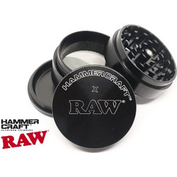HAMMERCRAFT X RAW ALUMINIUM BLACK LARGE 63mm 4 PARTS GRINDER