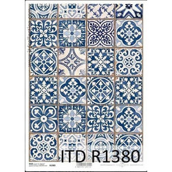 Ριζόχαρτο Vintage-blue tiles 21x29εκ. (ITD-R1380)