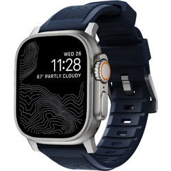 Nomad Rugged Λουράκι Σιλικόνης Atlantic Blue / Silver (Apple Watch 42 / 44 / 45 / 49mm)