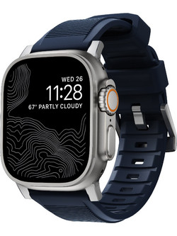 Nomad Rugged Λουράκι Σιλικόνης Atlantic Blue / Silver (Apple Watch 42 / 44 / 45 / 49mm)