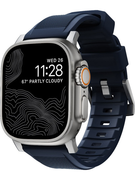 Nomad Rugged Λουράκι Σιλικόνης Atlantic Blue / Silver (Apple Watch 42 / 44 / 45 / 49mm)