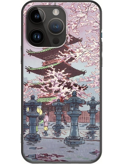 Θήκη Ukiyo-e - Cherry Blossom iPhone 15 Pro Max Black TPU (Μαύρη Σιλικόνη)