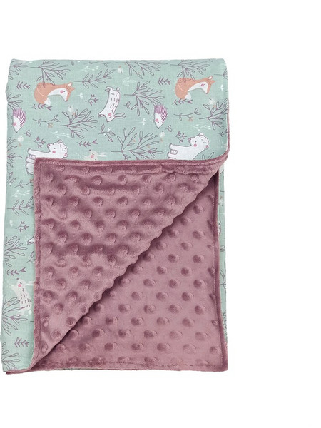 Baby Star Κουβέρτα Αγκαλιάς Βελουτέ 75x100 Μωβ Πράσινη Mint