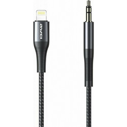 Awei CL-116L 3.5mm to Lightning Cable Μαύρο 1m (AW-CL-116L)