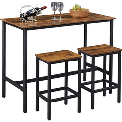 Σετ Μεταλλικό Ορθογώνιο Τραπέζι - Bar 111 x 40 x 90 cm με 2 Σκαμπό Bakaji 02813602