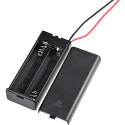 2xAAA battery holder with cover and switch