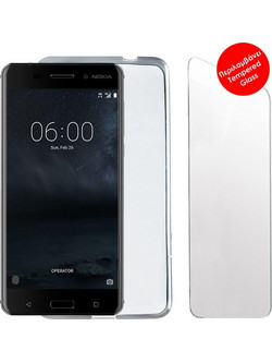 Volte-Tel Combo Nokia 6 5.5'' Tempered 0.30 + Θηκη Slimcolor WHITE
