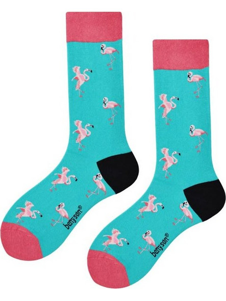 Benyson Unisex Κάλτσες από Οργανικό Βαμβάκι σε σχέδιο Flamingo, BENY-045 - BENYSON
