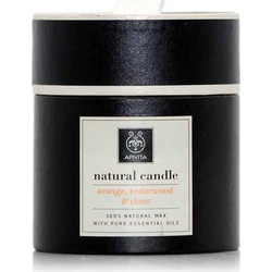 Apivita Natural Candle Cedar & Orange (235gr) - Φυσικό Κερί Πορτοκάλι, Κέδρος & Γαρύφαλλο