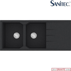 Sanitec Ultra Granite 800 Επικαθήμενος Νεροχύτης Γρανίτη Αντιστρεφόμενος Ματ Grafite 116x50cm