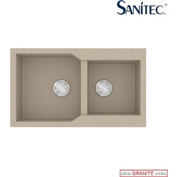 Sanitec Ultra Granite 804 Υποκαθήμενος Νεροχύτης Γρανίτη Αντιστρεφόμενος Ματ Sabbia 86x50cm