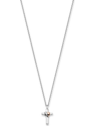 Engelsrufer ERN-CROSSHEART-BIR Cross Ladies Necklace 40mm, adjustable