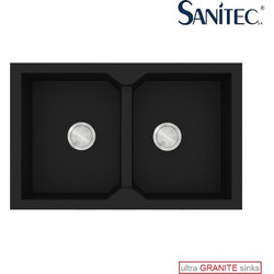 Sanitec Ultra Granite 818 Υποκαθήμενος Νεροχύτης Γρανίτη Αντιστρεφόμενος Ματ Nero 86x50cm