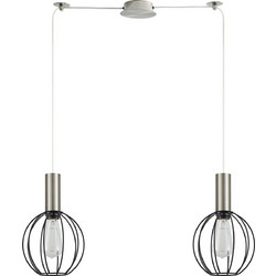 Home Lighting Κρεμαστό Φωτιστικό Οροφής Δίφωτο Μαύρο SE21-NM-4-NM2-GR2 77-8445