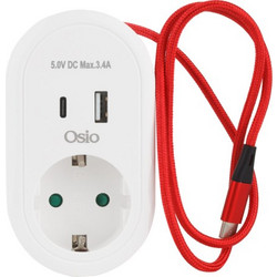 OSIO ΜΟΝΟΠΡΙΖΟ ΑΣΦΑΛΕΙΑΣ ΑΠΟ ΥΠΕΡΤΑΣΗ ΜΕ 2 USB ΚΑΙ ΠΡΟΣΤΑΣΙΑ 3680W