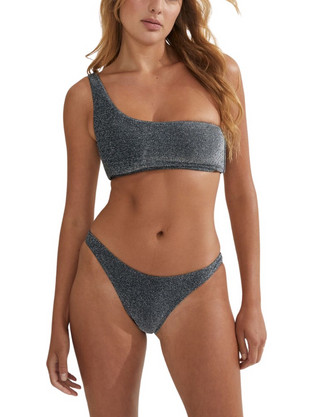 SUMMER GLITZ Μπικίνι Με Ένα Ώμο με γκλίτερ και παρτό κάτω μέρος ΑΣΗΜΙ