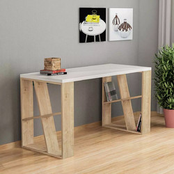 Megapap Silman Γραφείο Ξύλινο με Βιβλιοθήκη 137x60x75cm GP037-0019,2