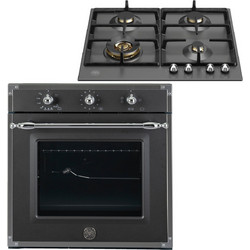 Bertazzoni Φούρνος Αερίου Άνω Πάγκου 57lt 59.5cm F605HERGKNE με Εστίες Αερίου P604LHERNE
