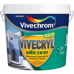 Vivechrom Vivecryl Silicone Eco Οικολογικό Μονωτικό Σιλικονούχο Χρώμα Εξωτερικού Χώρου Λευκό 10lt