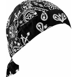 Μπαντάνα μαύρη με λευκό σχέδιο Road Hog Flydanna(R) Headwrap