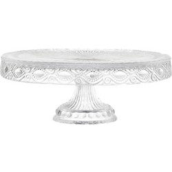 Coincasa γυάλινη βάση για κέικ με ανάγλυφο σχέδιο 28 cm - 006366314 Διάφανο
