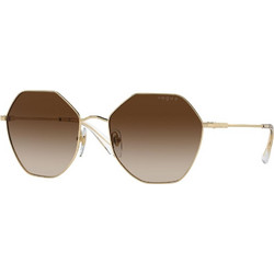 Vogue VO4180S 848/13 Γυναικεία Γυαλιά Ηλίου Πολυγωνικά Μεταλλικά Χρυσά με Καφέ Φακό