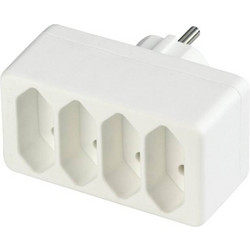 REV transition plug 4-fold Euro Socket line white