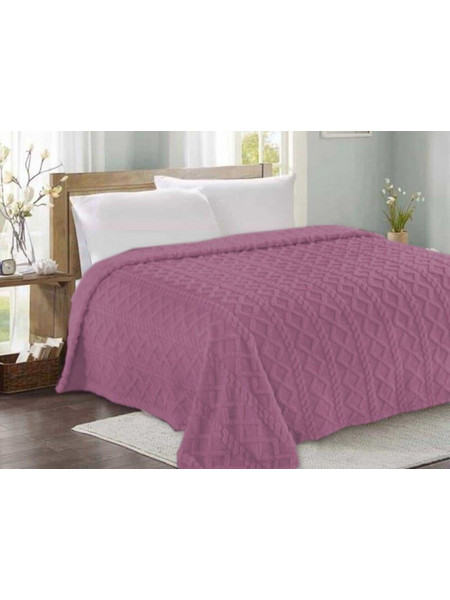 Κουβέρτα Fleece Με Sherpa Ανάγλυφη Luxe Soft Γαρύφαλλο 200x230 - Ανθρακί