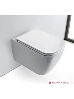 Λεκάνη Κρεμαστή Rimless Scarabeo Teorema 5126 Clean Flush με Κάλυμμα Βακελίτη Slim Soft Close Αποσπώμενο (52cm)