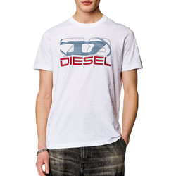 DIESEL T-SHIRT ΛΑΙΜΟΚΟΨΗ 100%ΒΑΜΒΑΚΙ ΜΕ ΣΤΑΜΠΑ LOGO ΤΟΥ ΟΙΚΟΥ ΕΜΠΡΟΣ ΚΑΝΟΝΙΚΗ ΓΡΑΜΜΗ