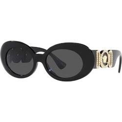 Versace VE 4426BU GB1/87 Γυναικεία Γυαλιά Ηλίου Οβάλ Κοκάλινα Μαύρα με Μαύρο Polarized Φακό