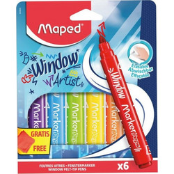 Μαρκαδόροι Maped για παράθυρο σετ 6χρωματα με πανί 844822