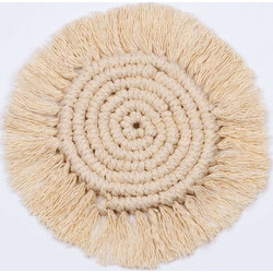 Σουβέρ Μακραμέ 35300 Φ17cm Beige GloboStar 100% Βαμβάκι