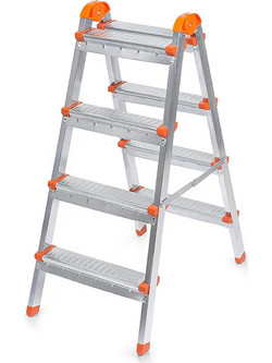 Perilla Double Step Διπλή Σκάλα Μεταλλική 2x4 Σκαλοπάτια PER12504