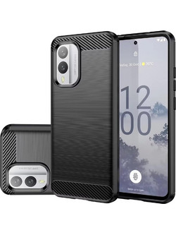 Θήκη Σιλικόνης - Nokia X30 - Techsuit Carbon Silicone - Black (5949419180987)