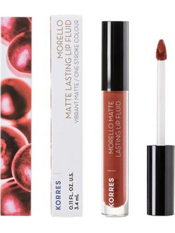 Korres Morello Matte Lasting Lip Fluid 58 Red Clay Long Lasting Liquid Κραγιόν 3.4ml