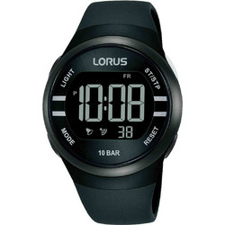 Lorus Ψηφιακό Ανδρικό Ρολόι Χρονογράφος με Μαύρο Καουτσούκ Λουράκι R2333NX9