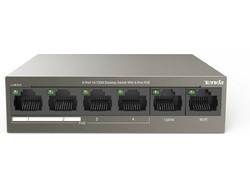 Tenda TEF1106P-4-63W Unmanaged L2 Switch με 6 Θύρες Ethernet 100Mbps