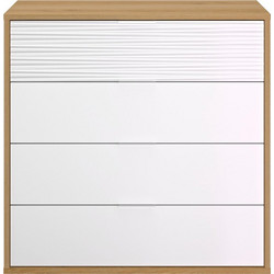 Otello Συρταριέρα Με 4 Συρτάρια 106x45x103εκ. Helvezia Oak / Λευκό