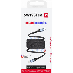 Swissten 71551020 Braided USB-C to Lightning Cable 27W 1m Black SW71551020