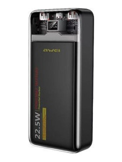 Awei P78K Power Bank 20000mAh 22.5W με 2 Θύρες USB-A & Θύρα USB-C Black