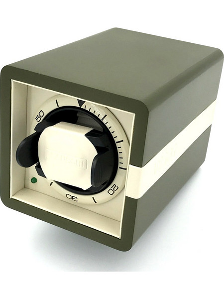 Single watchwinder KHAKI-GREEN MATT & CREAM