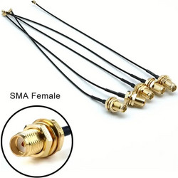 Pigtail 10cm SMA female bulkhead (with O-ring) + 1.32mm coaxial cable + U.FL (IPEX1) plug